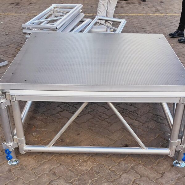 Aluminium Stage Platform 1.22m x 1.22m (4ft x 4ft) Adjustable Height 0.5m to 1m